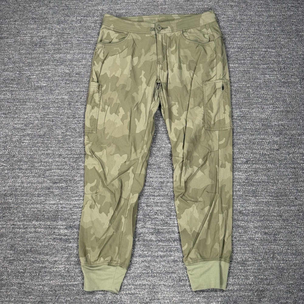 Prana Halle Jogger II Pants Women 8 Sage Green Camo Outdoor Utility Hike Camp